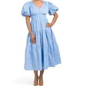 Moon River Blue Maxi Dress- small